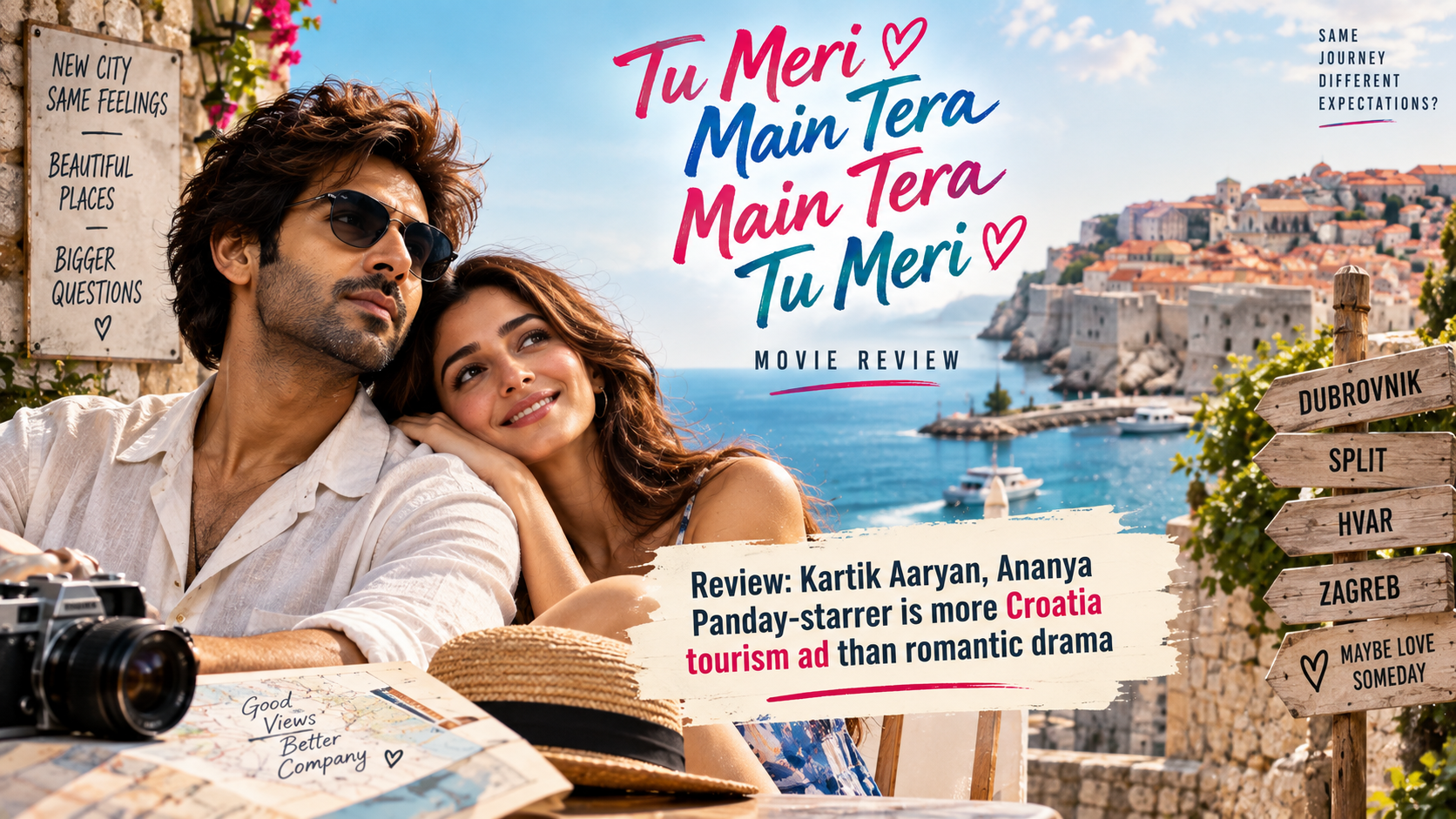 Tu Meri Main Tera movie review featuring Kartik Aaryan and Ananya Panday in Croatia