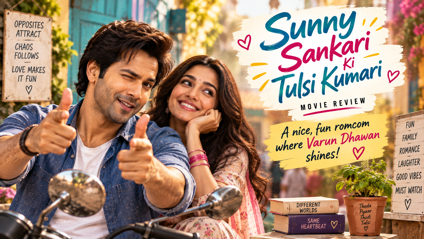 Sunny Sanskari Ki Tulsi Kumari movie review featuring Varun Dhawan in a romantic comedy setting