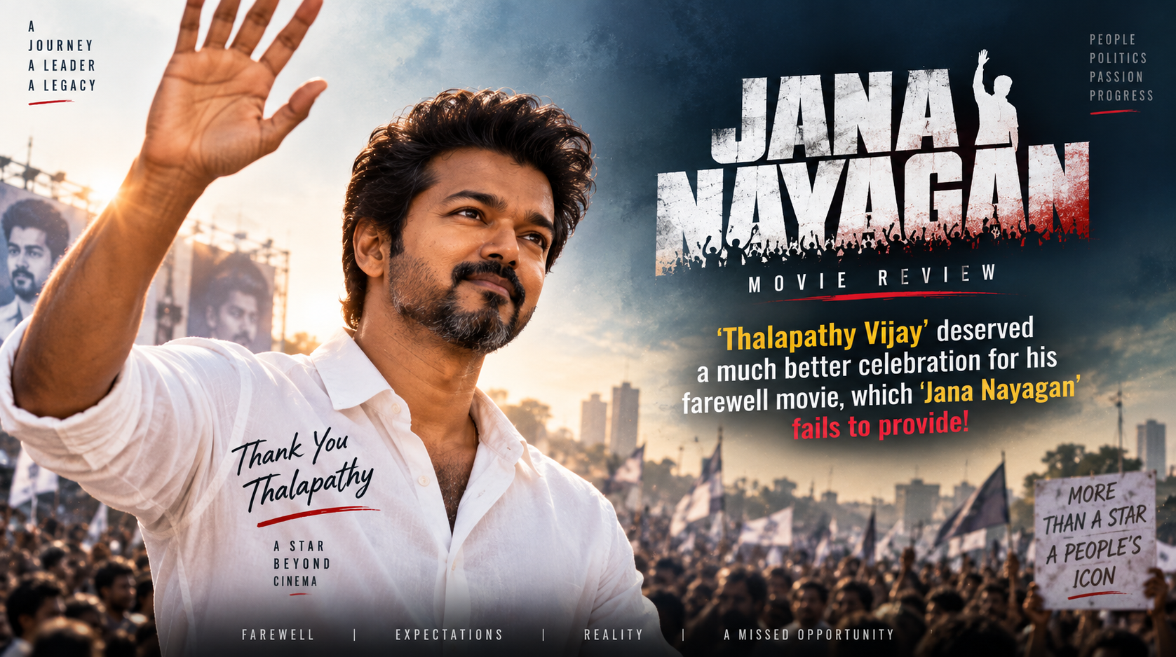 Jana Nayagan movie review featuring Thalapathy Vijay in his farewell film